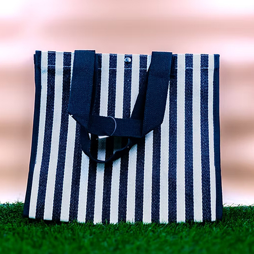 Sku Cb001 Elegant Canvas Bag - Color: Black & White / Blue & White