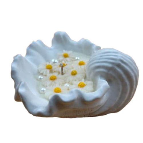 Sku C0003 Candle In A Shell Jar - Color: White