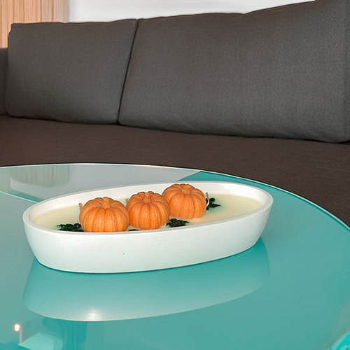 Pumpkin In Boat Jar Candle - Color: White