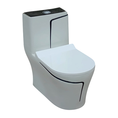 Rm-1001 White+Black Line Western Toilet - Color: Brown