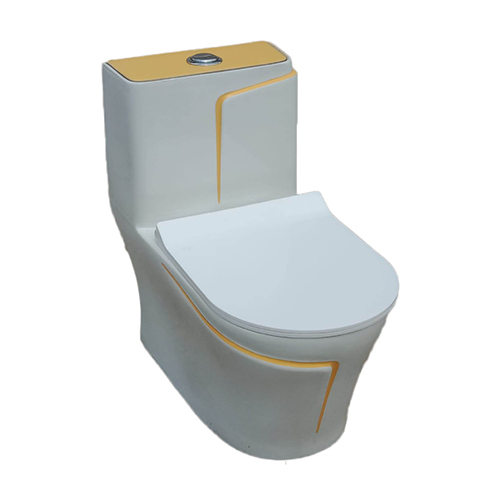 RM-1005 White+Yellow Line Western Toilet