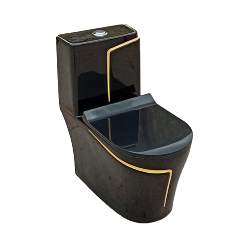 RM-1010 Black+Yellow Line Western Toilet
