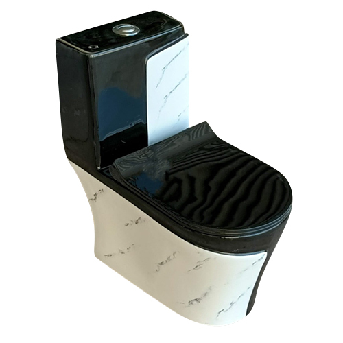 RM-1014 Black+White Marble Western Toilet
