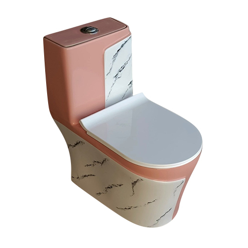 RM-1015 Pink+White Marble Western Toilet