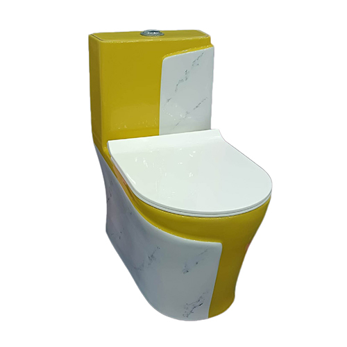 RM-1017 Yellow+White Marble Western Toilet