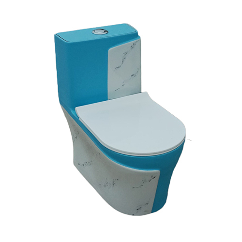 RM-1018 Turquoise+White Marble Western Toilet