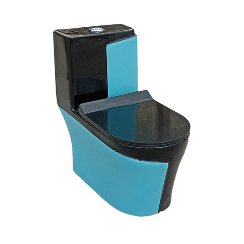 Rm-1019 Black+Blue Marble Western Toilet - Color: Brown