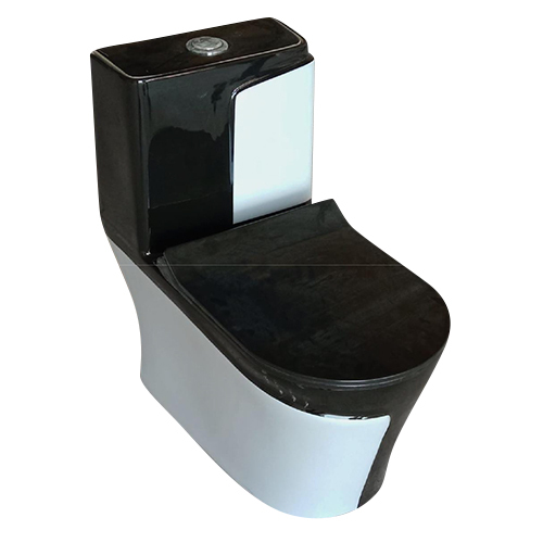 Rm-1021 Black+Steel Grey Marble Western Toilet - Color: Brown