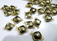 Natural Pyrite Briolette Faceted 11mm