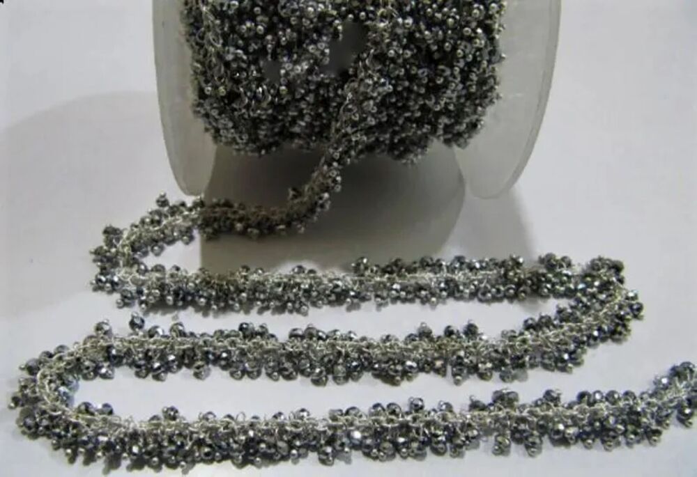 Pyrite Silver Hydro Quartz Rondelle Faceted 3mm