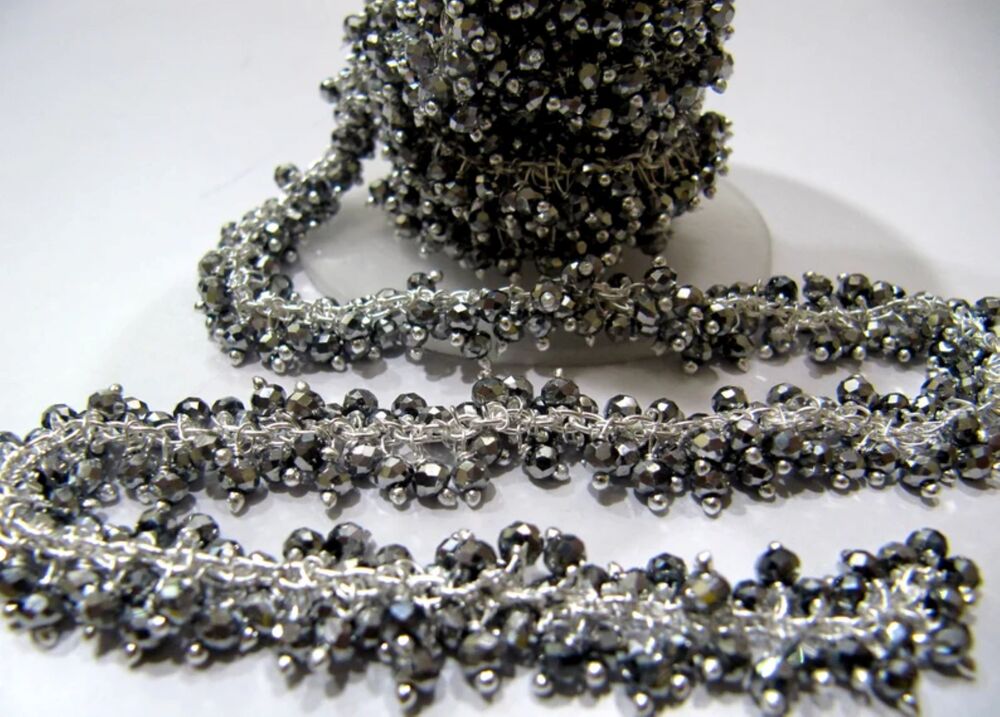 Pyrite Silver Hydro Quartz Rondelle Faceted 3mm