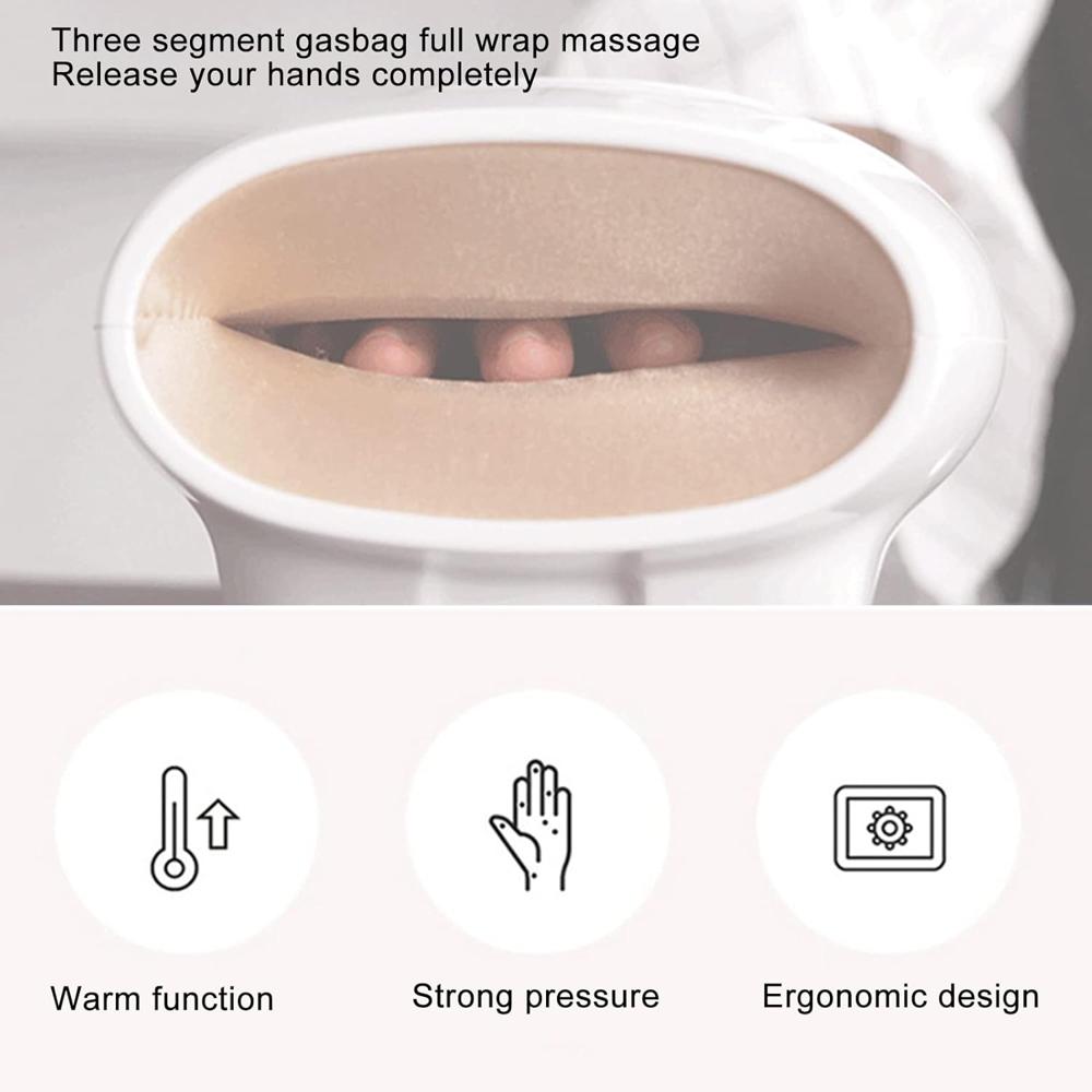 Electric Air Compression Cordless Palm Pressure Relieve Hand Roller Massage Hand Massager For Fingers Strain/numbness Relief With Heat