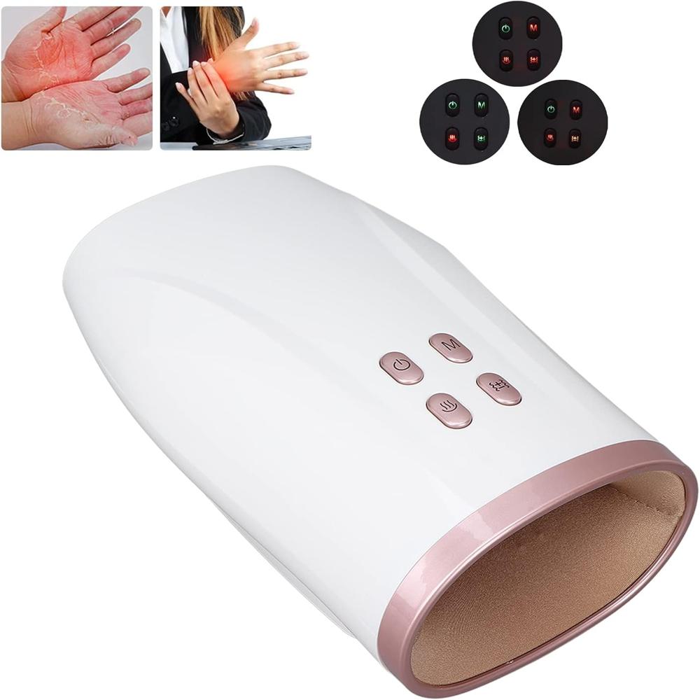 Electric Air Compression Cordless Palm Pressure Relieve Hand Roller Massage Hand Massager for Fingers Strain/Numbness Relief with Heat