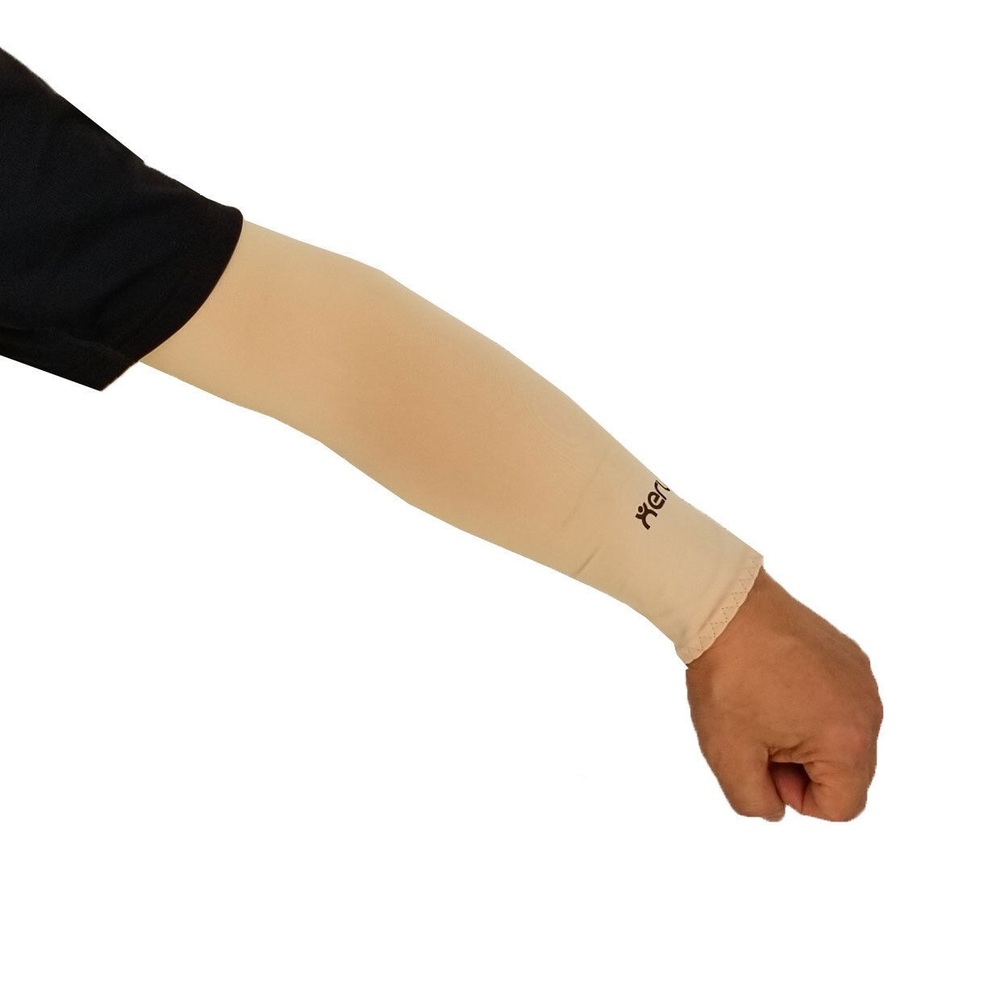 Cotton Knitted Arm Sleeve - Adult Size, Black Striped Design | Breathable, Quick Dry, Moisture-wicking, Uv Protection, Comfortable Fit