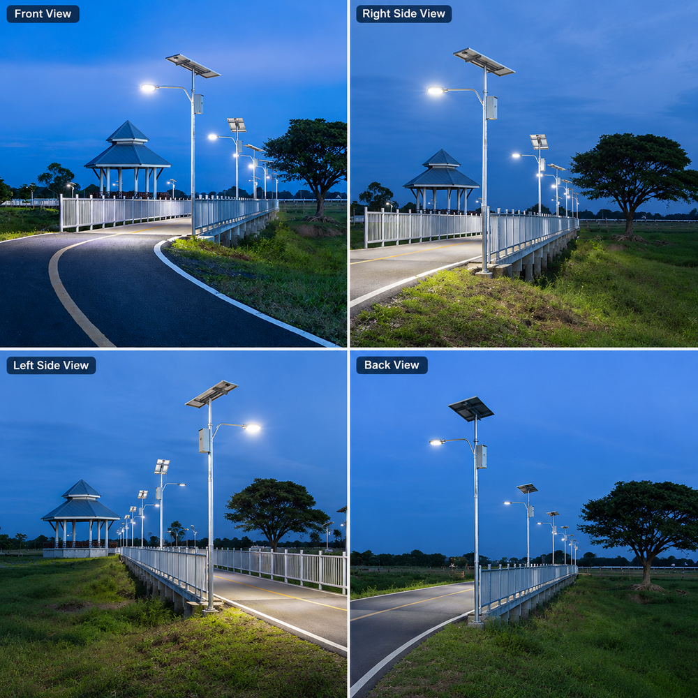 Solar LED Street Light - Galvanized Iron, Standard Size | Waterproof, Manual Switch, Multiple Cells, Max Voltage 220-440 Volt (V)
