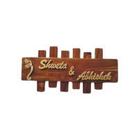 Wooden Name Plate - High-quality Brown Wood, 12x3-10mm, Polished Finish | Elegant Rectangle Design For Home Or Office Display