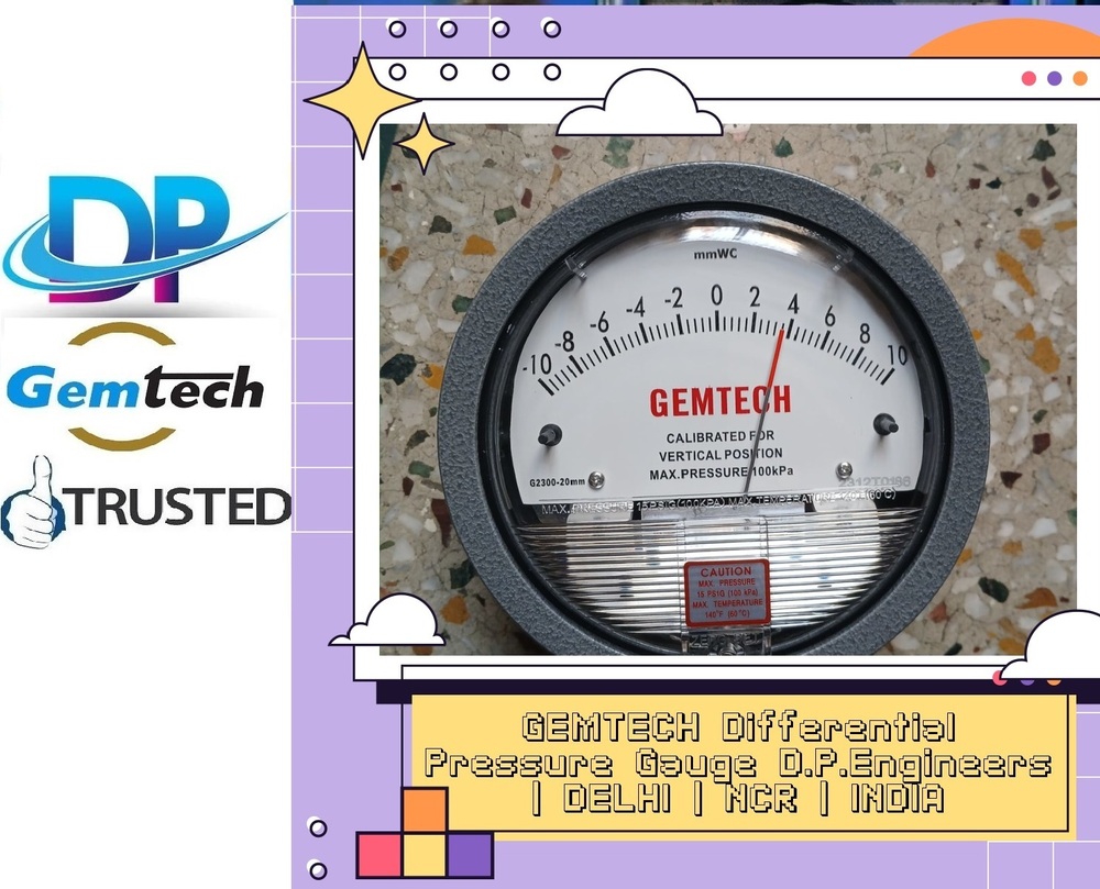 Gemtech Differential Pressure Gauge By Selaqui(industrial Area) - Selaqui Dehradun (Uttarakhand) - Accuracy: A 2% Of Full Span At 70 (21 (A 3% On -0