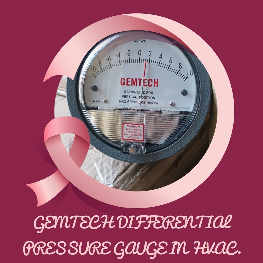 Gemtech G2001 Differential Pressure Gauge 0-1 Inch