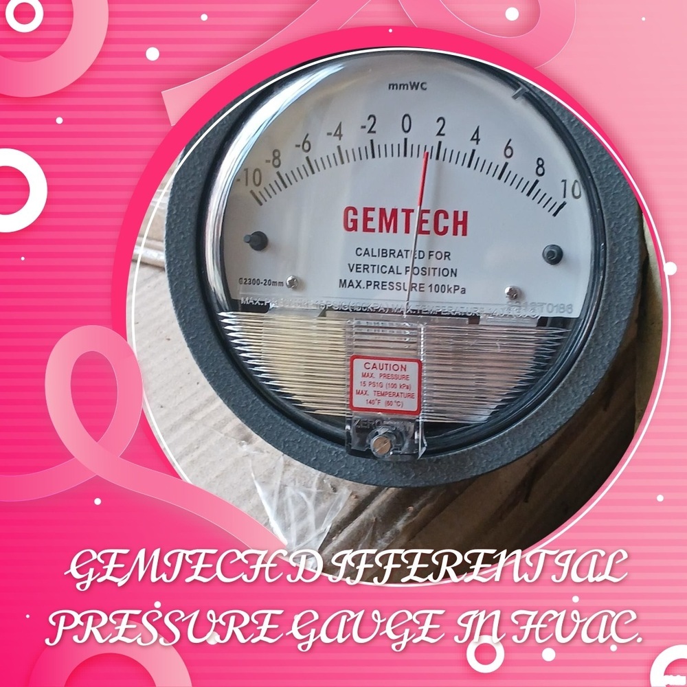 Gemtech G2001 Differential Pressure Gauge 0-1 Inch