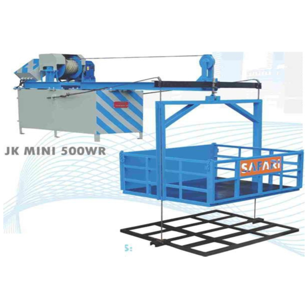 Orange Jk Mini 500 Crane With 1 Bucket Wire Rope Guide Type Remote Controlled