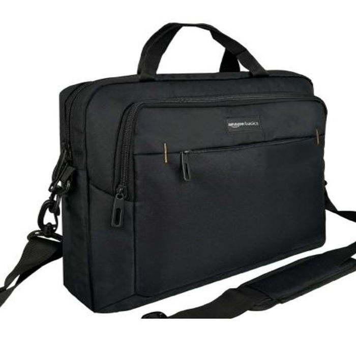 Eco-friendly Canvas Laptop Bag - Standard Size, Matte Black | Spacious Main Compartment, Antistatic, Customizable Logo For Brand Visibility