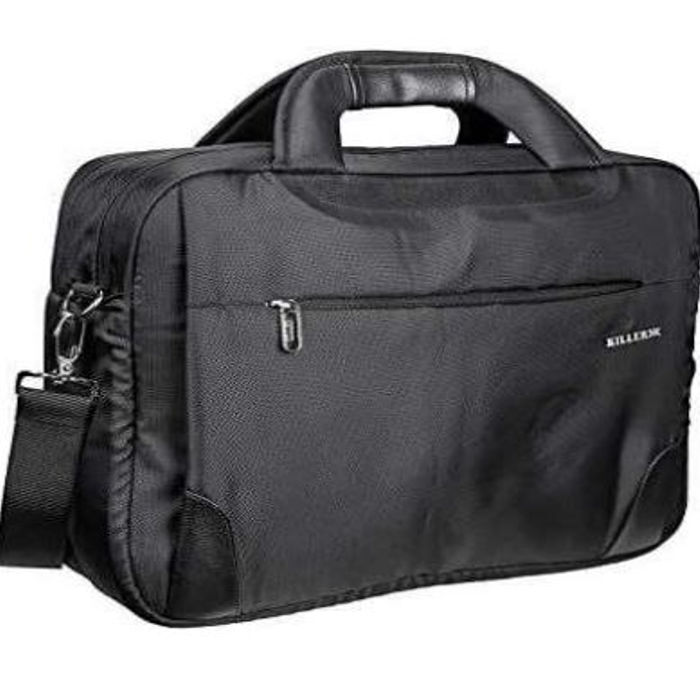 Eco-friendly Canvas Laptop Bag - Standard Size, Matte Black | Spacious Main Compartment, Antistatic, Customizable Logo For Brand Visibility