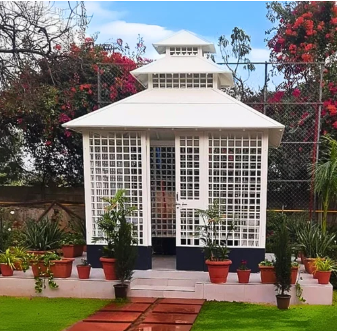 Outdoor Fiber Reinforced Plastic Gazebo - Color: White