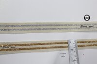 Glitter Golden & Silver Lace - 9 Mtr, 1 Inch Width | Fancy Border Lace Design, One Sided, Handcrafted With Glitter Finish, Ideal For Women's Garments