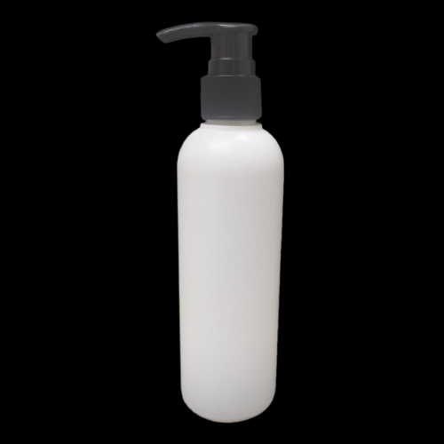 Plastic 200ml HDPE Bottle With BLACK Lotion Dispenser Pump