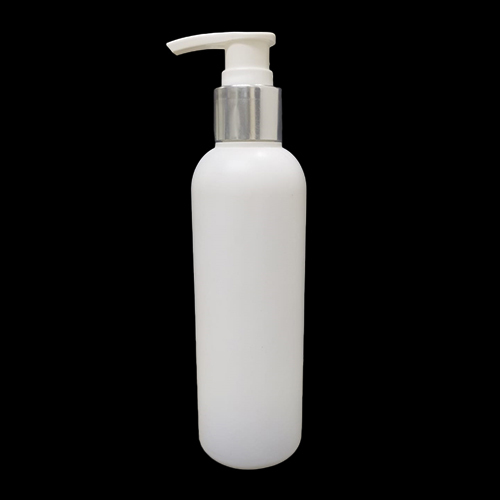 200ml HDPE बोतल जिसमें लोशन डिस्पेंसर पंप है।