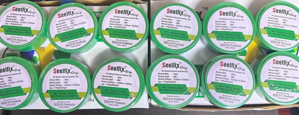Pvc Tape Seelfix - Pvc, 6m X 16mm, Various Colors Available, 0.125mm Thickness | Single-sided Adhesive, Moisture & Chemical Resistant, Flexible Use