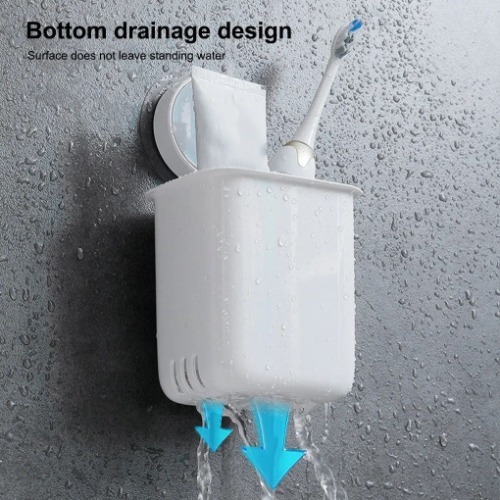Toothbrush Holder - White Abs Plastic, 5l X 3w X 1h Centimeters | Durable, Water-resistant, Wall-mounted Design With Suction Cups