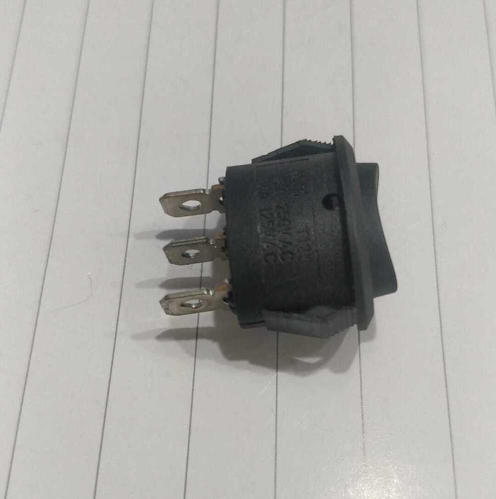 Rocker switch oval round black 3 pin on off
