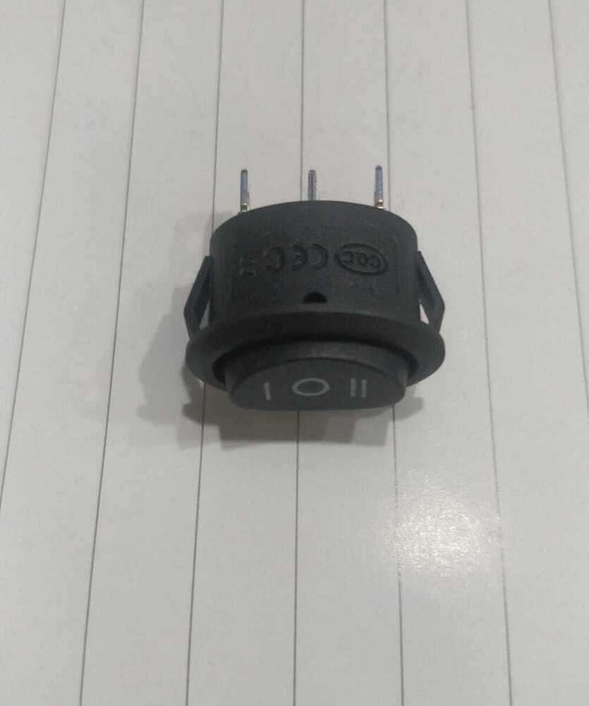 Rocker switch oval round black 3 pin on off