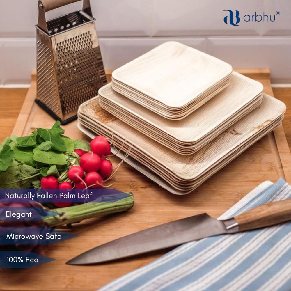 8" Square Areca Plates - Application: Restaurent