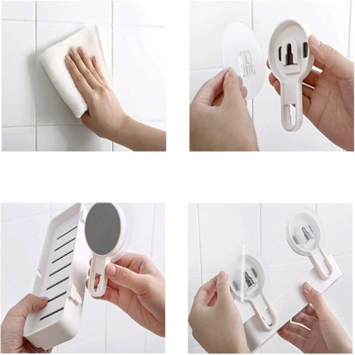 Double Soap  Dish Plastic Abs - Color: White