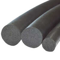 Epdm Sponge Rubber Cord - Epdm Material, Custom Size, Black Color | Rust Proof, Natural Rubber, Water Absorption Capabilities, Plain Style