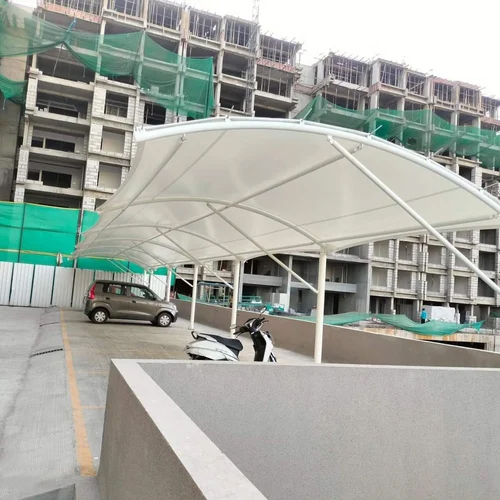 Pvc Modular Car Parking Tensile Structure - Color: White