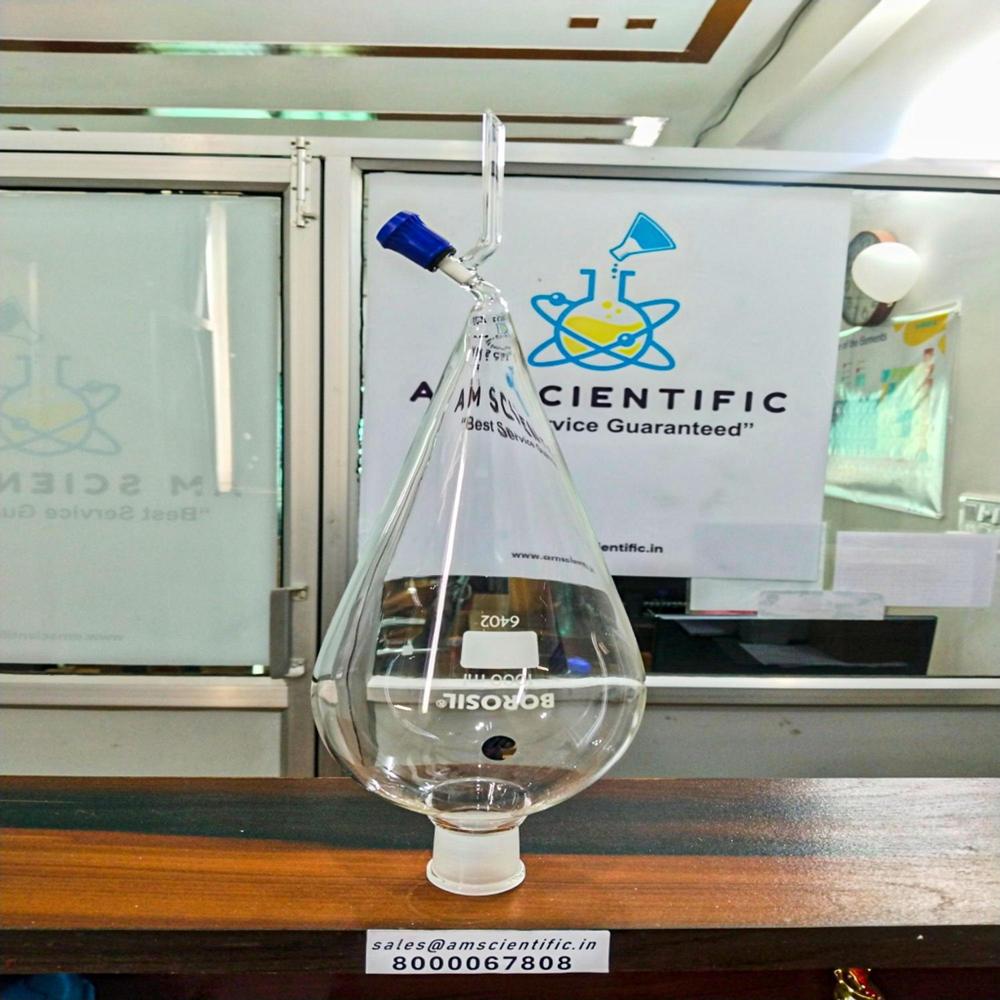 Separating Funnel Pear Shape With Boroflo S 1000ml - Color: Transprant