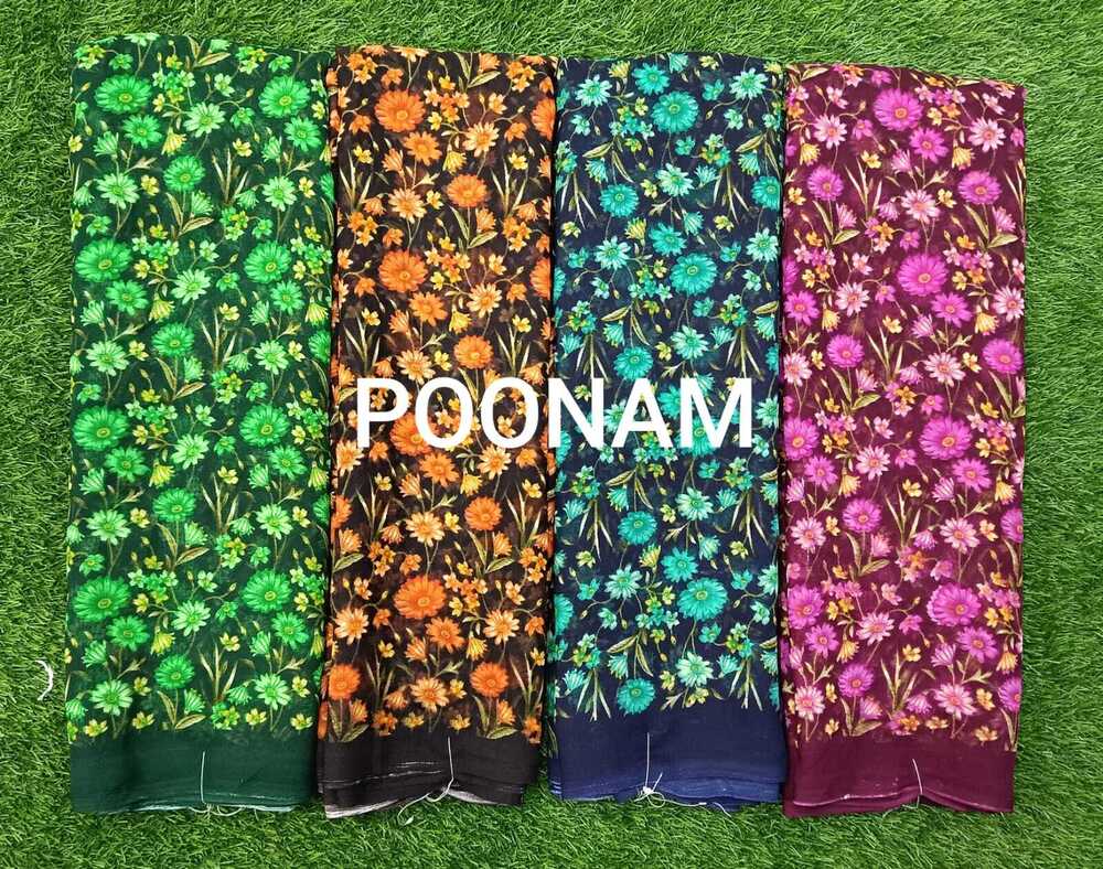 Printed Georgette Saree - Color: Multicolor