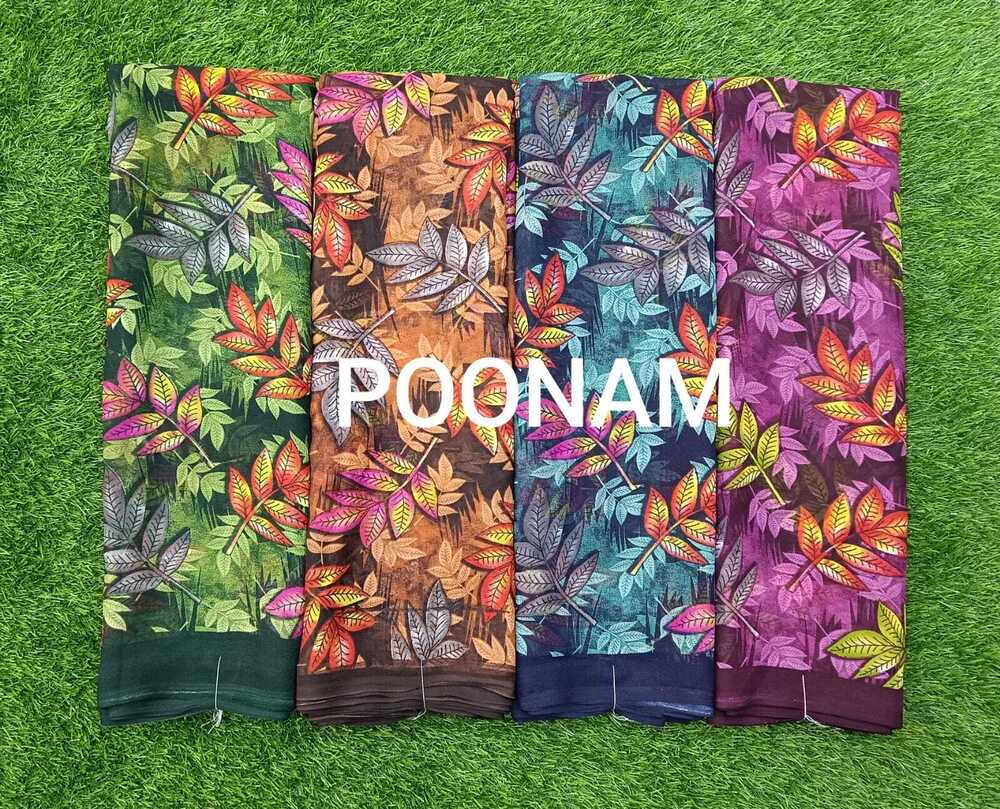Printed Georgette Saree - Color: Multicolor
