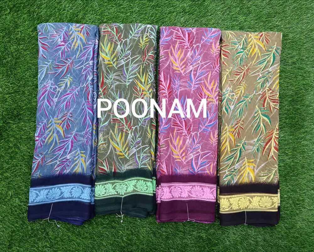 Printed Georgette Saree - Color: Multicolor