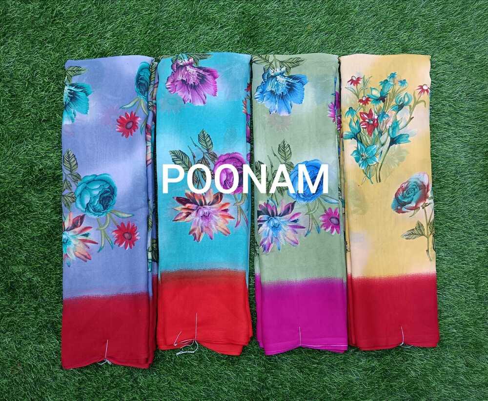 Printed Georgette Saree - Color: Multicolor