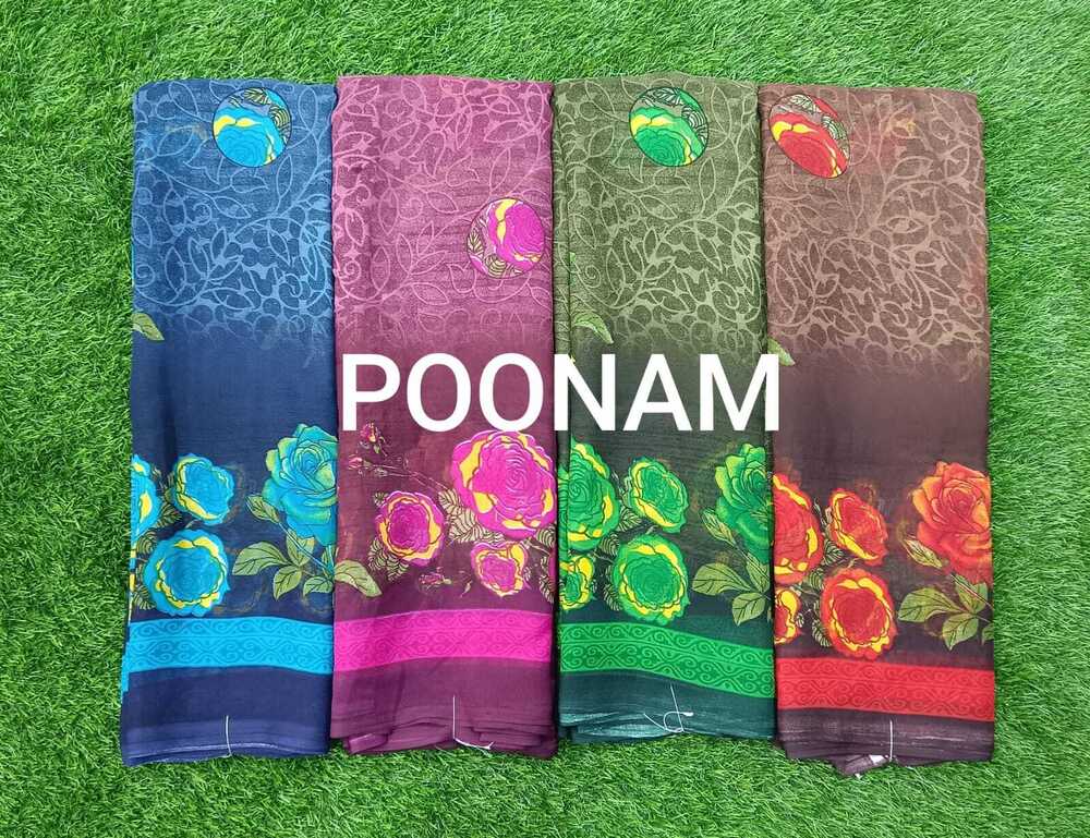 Printed Georgette Saree - Color: Multicolor