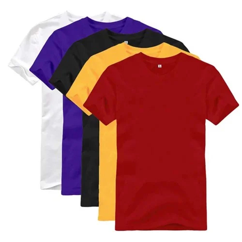 Men Plain T Shirt - Color: Multicolor