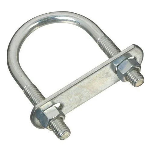 High Grade GI U Clamp - Galvanized Iron, Standard Size, Silver Color | U-Shaped Design for Industrial Use, Weighs 200-500 Grams