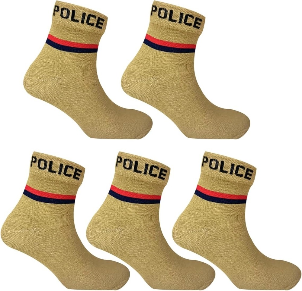 Police Khaki Cotton Socks