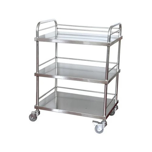 Hospital Medicine Trolley - Color: Silver