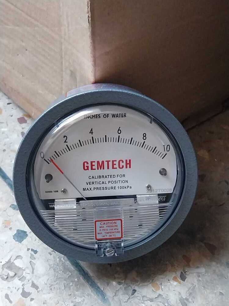 Gemtech Differential Pressure Gauge From Duhai Industrial Area Ghaziabad - Accuracy: A 2% (-Ha Model A 1) Of Fs (A 3% (-Ha A 1.5%) On -0