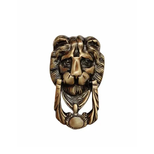 Antique Lion Face Brass Door Knockers - Color: Golden